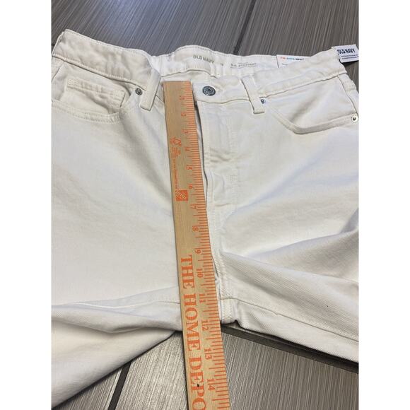 streetwear Old navy high rise O.G. Straight jeans sz 12 white denim stretch nwt - Picture 8 of 12